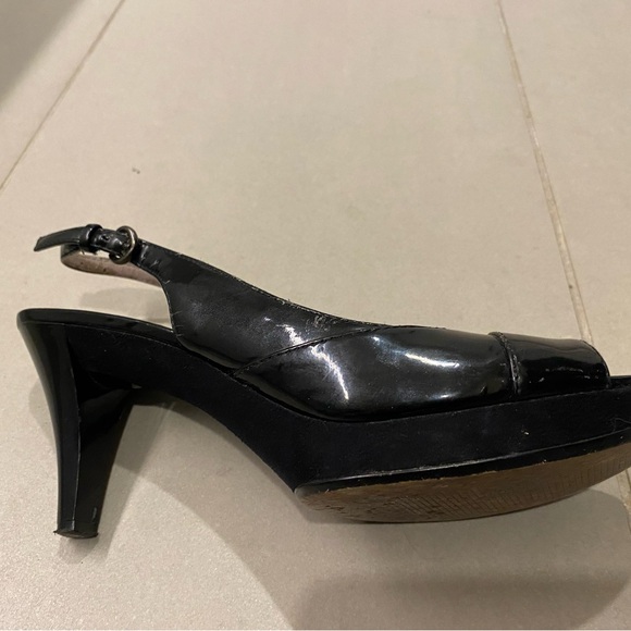 Nine West Glossy Black Slingback Heels - Picture 3 of 4